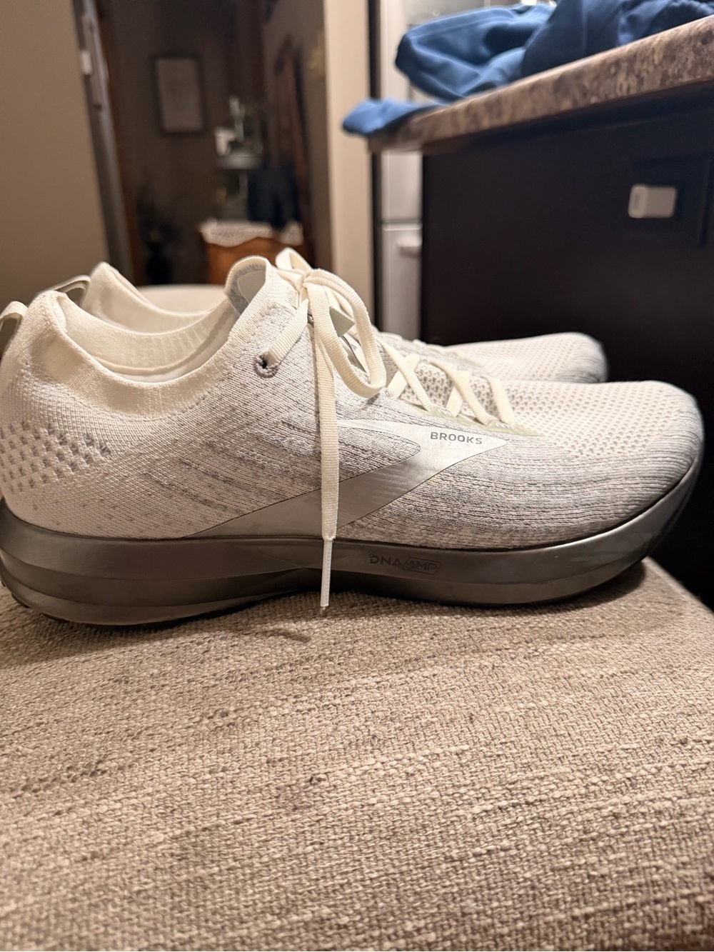 Brooks Levitate 3 White and Gray Men's Running Sneakers